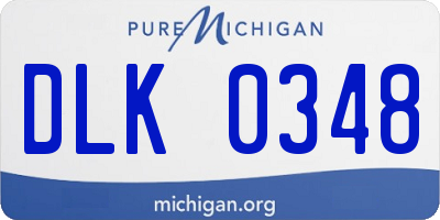 MI license plate DLK0348