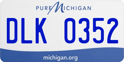 MI license plate DLK0352