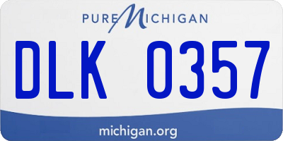 MI license plate DLK0357