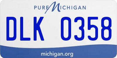 MI license plate DLK0358