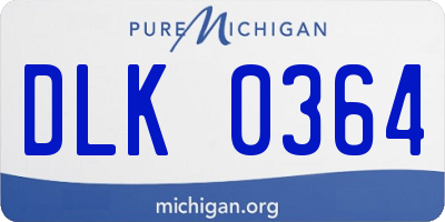 MI license plate DLK0364
