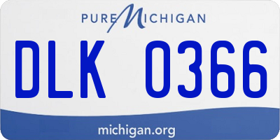 MI license plate DLK0366