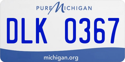 MI license plate DLK0367