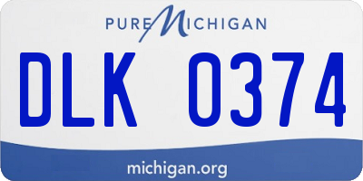MI license plate DLK0374