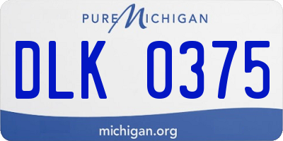 MI license plate DLK0375