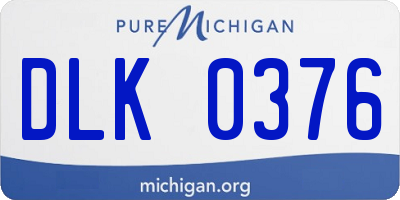 MI license plate DLK0376