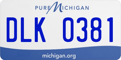 MI license plate DLK0381