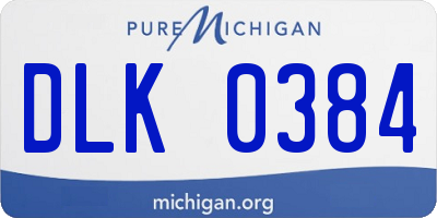 MI license plate DLK0384