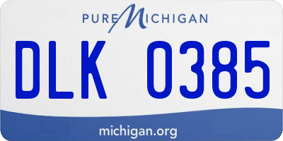 MI license plate DLK0385
