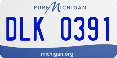 MI license plate DLK0391