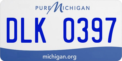 MI license plate DLK0397