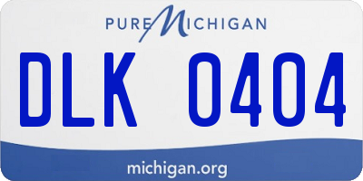 MI license plate DLK0404