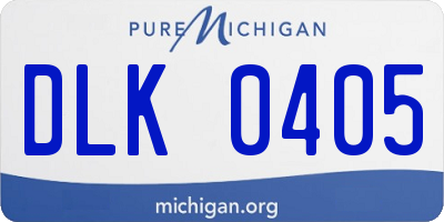 MI license plate DLK0405