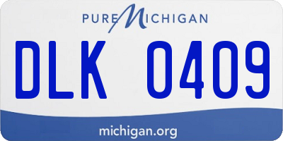 MI license plate DLK0409