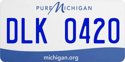 MI license plate DLK0420