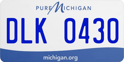 MI license plate DLK0430