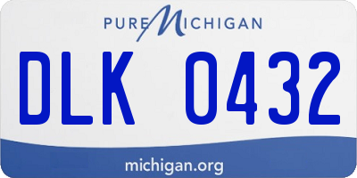 MI license plate DLK0432