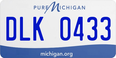MI license plate DLK0433