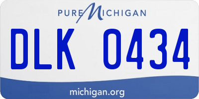 MI license plate DLK0434