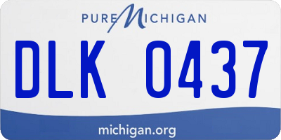 MI license plate DLK0437