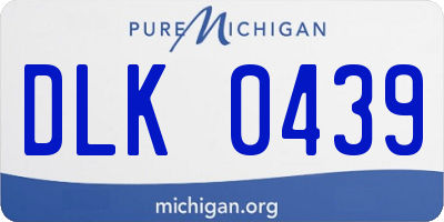 MI license plate DLK0439