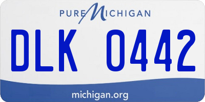MI license plate DLK0442