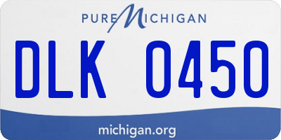 MI license plate DLK0450