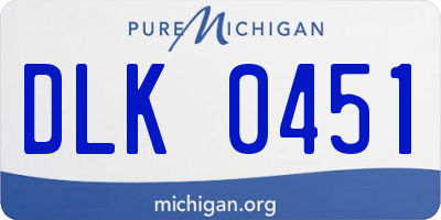 MI license plate DLK0451