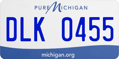 MI license plate DLK0455
