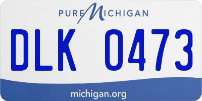 MI license plate DLK0473