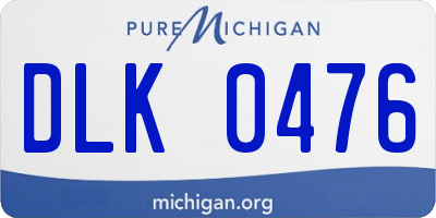 MI license plate DLK0476