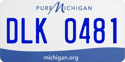 MI license plate DLK0481