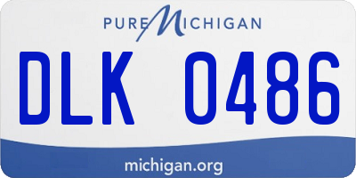 MI license plate DLK0486