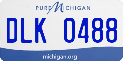 MI license plate DLK0488