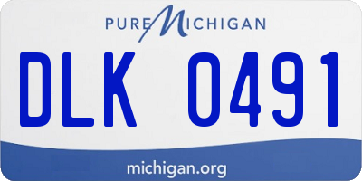 MI license plate DLK0491