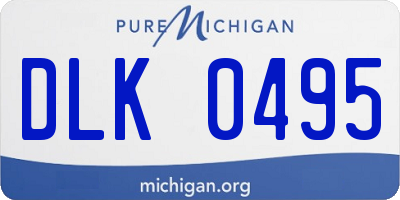 MI license plate DLK0495