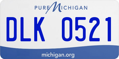 MI license plate DLK0521