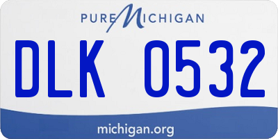MI license plate DLK0532