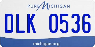 MI license plate DLK0536