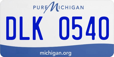 MI license plate DLK0540