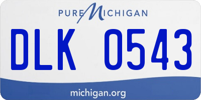 MI license plate DLK0543