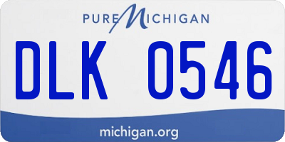 MI license plate DLK0546