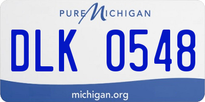MI license plate DLK0548