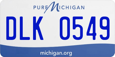 MI license plate DLK0549