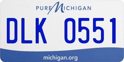 MI license plate DLK0551