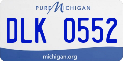 MI license plate DLK0552