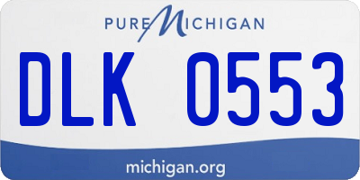 MI license plate DLK0553