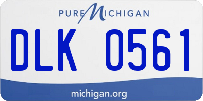 MI license plate DLK0561