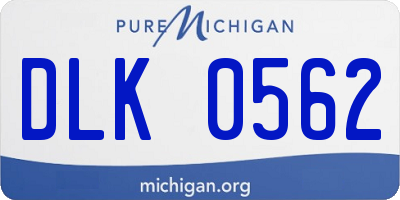 MI license plate DLK0562