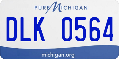 MI license plate DLK0564